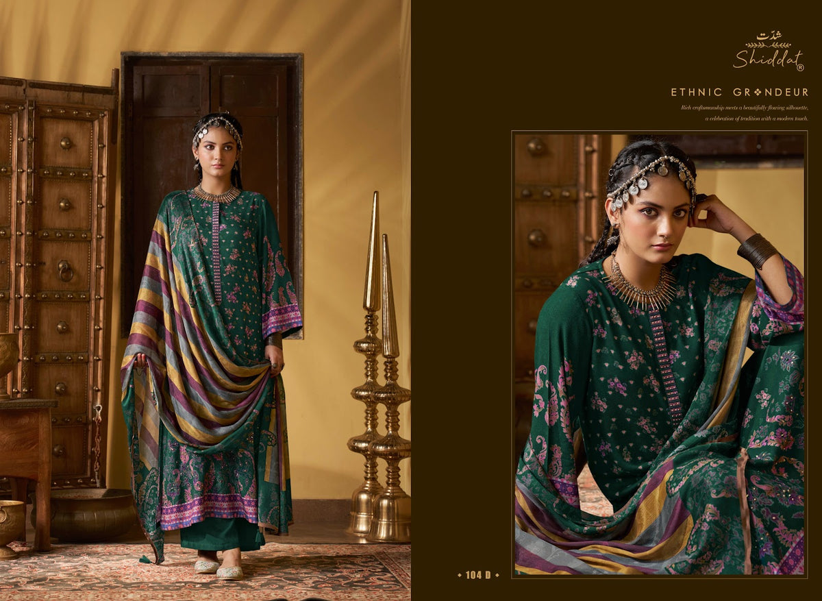 Castiel 104 Shiddat Viscose Pashmina Suits Supplier