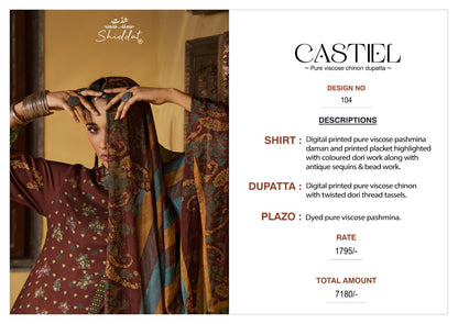 Castiel 104 Shiddat Viscose Pashmina Suits Supplier