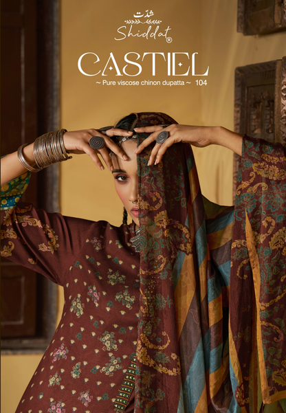 Castiel 104 Shiddat Viscose Pashmina Suits Supplier