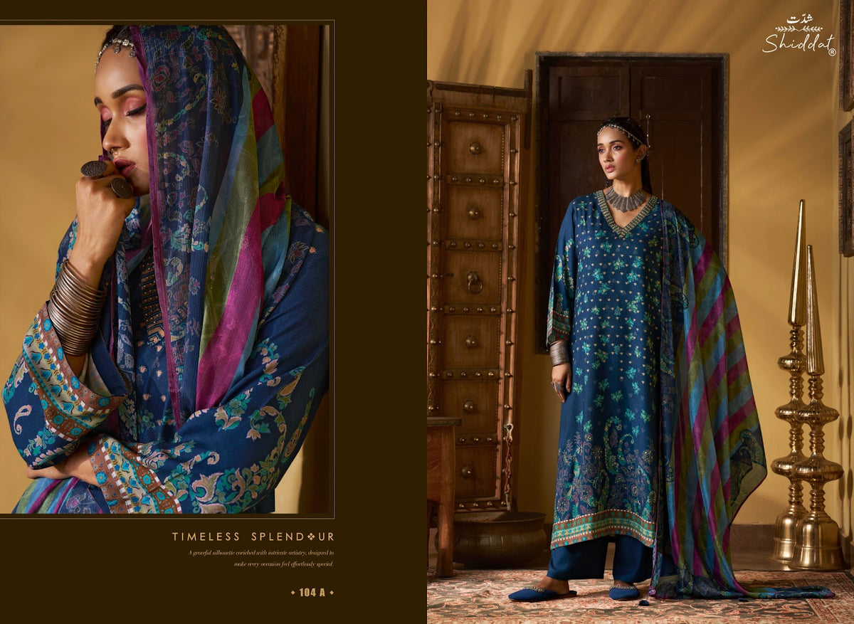 Castiel 104 Shiddat Viscose Pashmina Suits Supplier