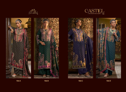 Castiel 106 Shiddat Viscose Pashmina Suits Exporter