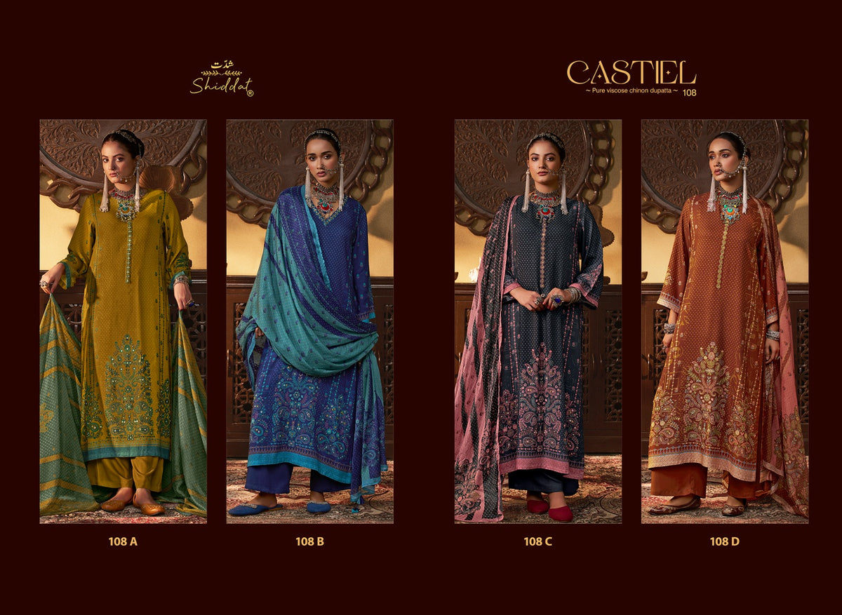 Castiel 108 Shiddat Viscose Pashmina Suits Manufacturer India
