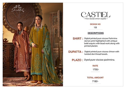 Castiel 108 Shiddat Viscose Pashmina Suits Manufacturer India