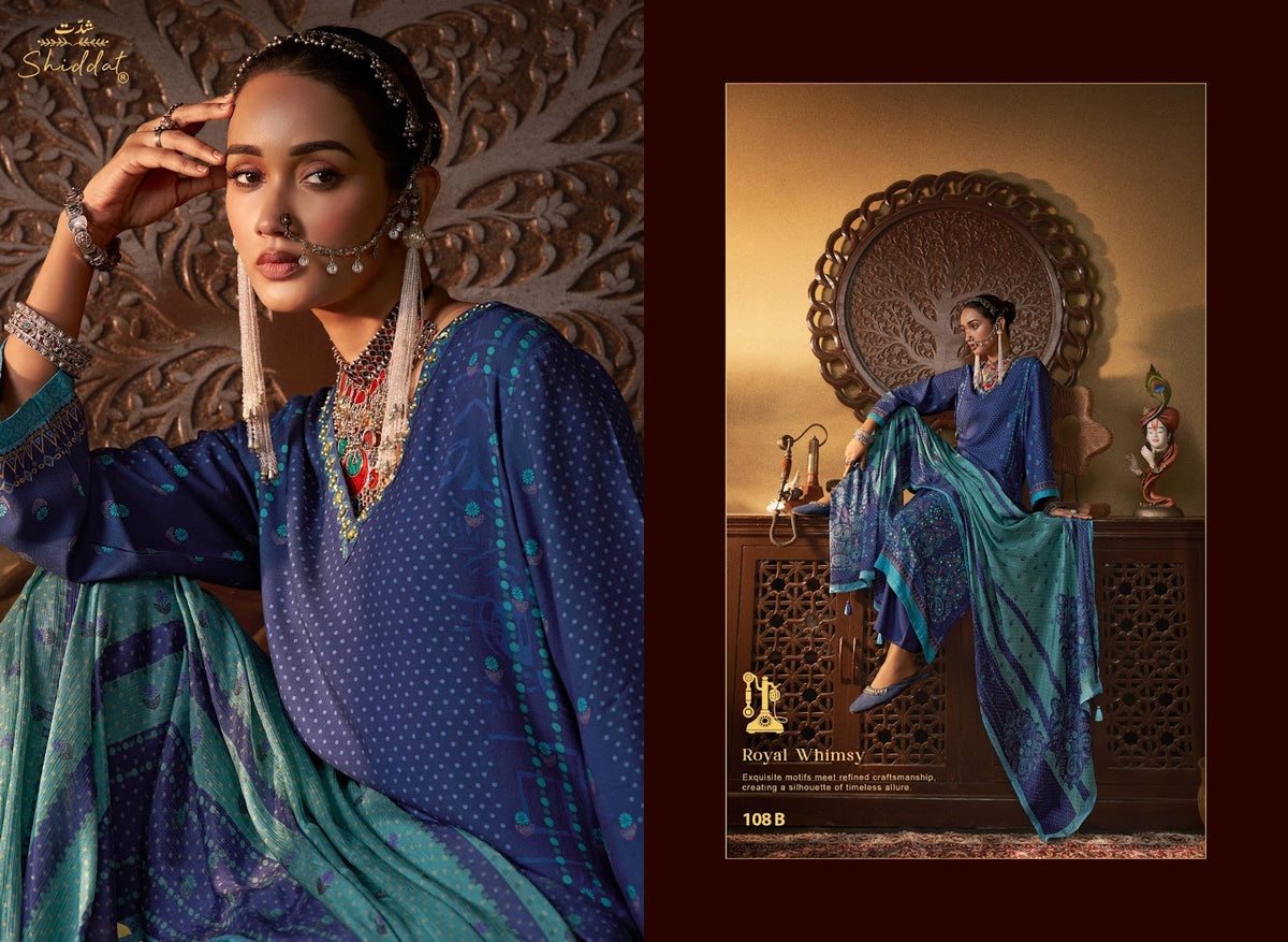 Castiel 108 Shiddat Viscose Pashmina Suits Manufacturer India