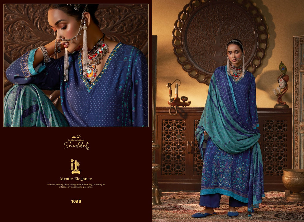 Castiel 108 Shiddat Viscose Pashmina Suits Manufacturer India