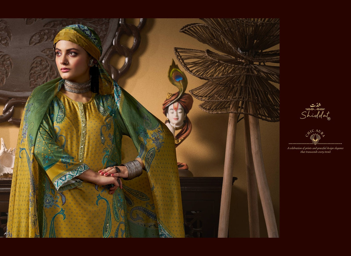 Castiel 111 Shiddat Viscose Pashmina Suits Wholesale