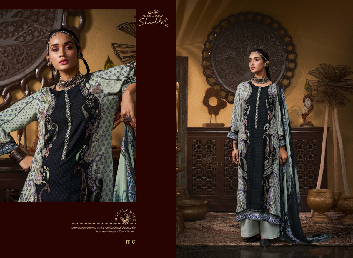 Castiel 111 Shiddat Viscose Pashmina Suits Wholesale