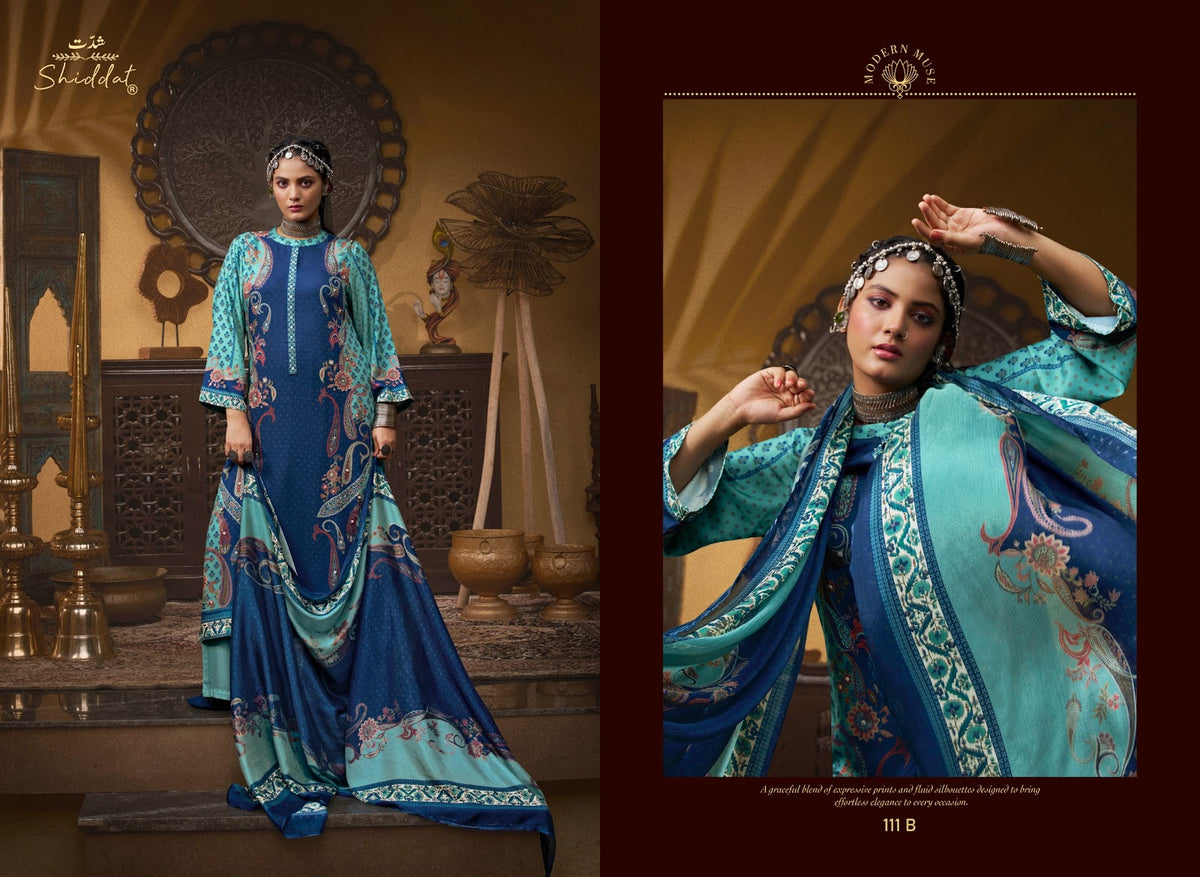 Castiel 111 Shiddat Viscose Pashmina Suits Wholesale