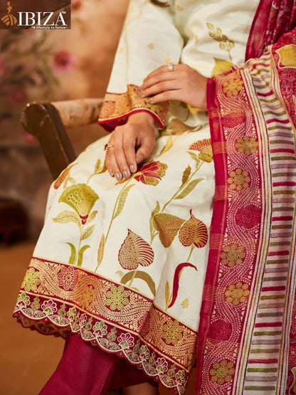 Casuai Dairy Ibiza Pure Silk Pant Style Suits Wholesaler Ahmedabad