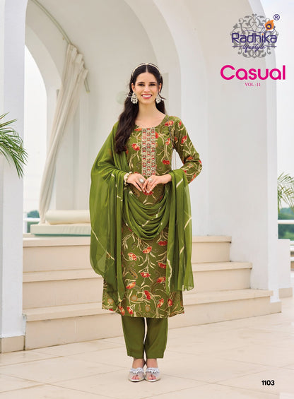 Casual Vol 11 Radhika Lifestyle Reyon Readymade Pant Style Suits Supplier Ahmedabad