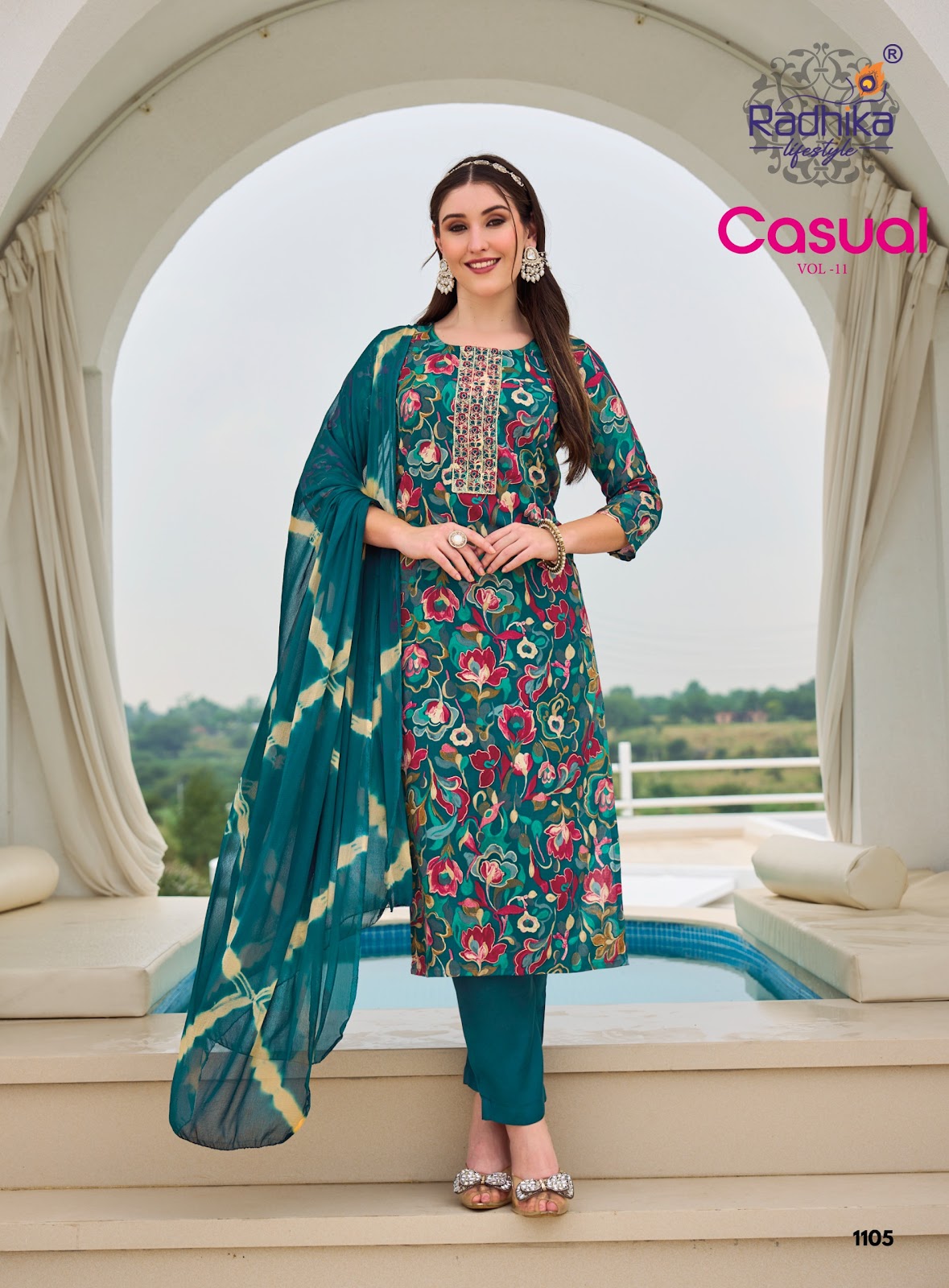 Casual Vol 11 Radhika Lifestyle Reyon Readymade Pant Style Suits Supplier Ahmedabad