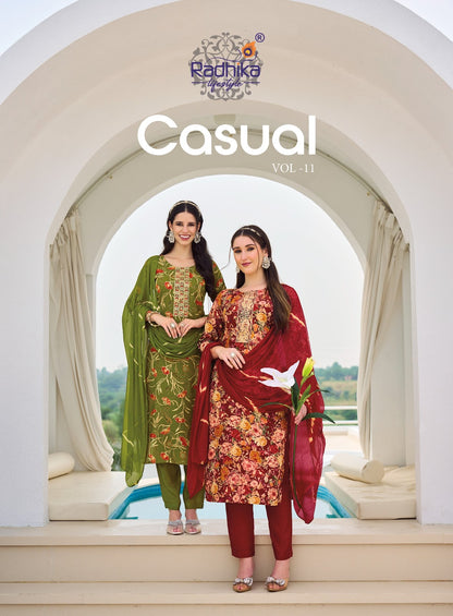 Casual Vol 11 Radhika Lifestyle Reyon Readymade Pant Style Suits Supplier Ahmedabad