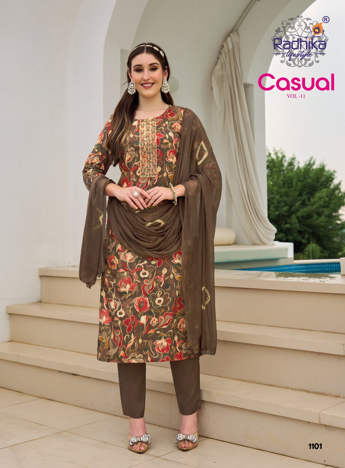 Casual Vol 11 Radhika Lifestyle Reyon Readymade Pant Style Suits Supplier Ahmedabad