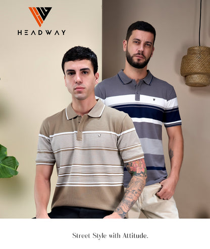 Cat 1019 Pique Headway Auto Stripes Mens Tshirts Wholesaler Ahmedabad