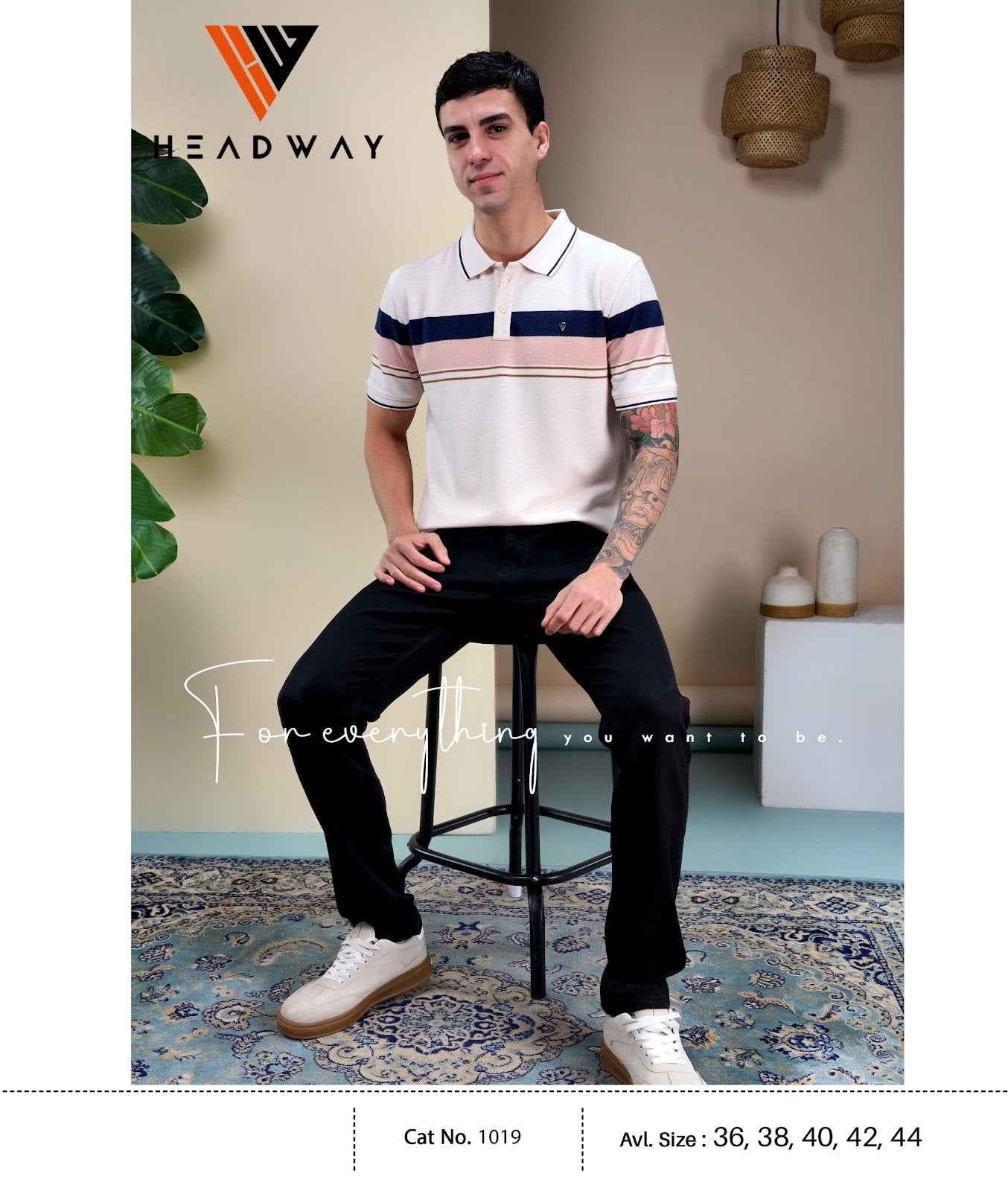 Cat 1019 Pique Headway Auto Stripes Mens Tshirts Wholesaler Ahmedabad