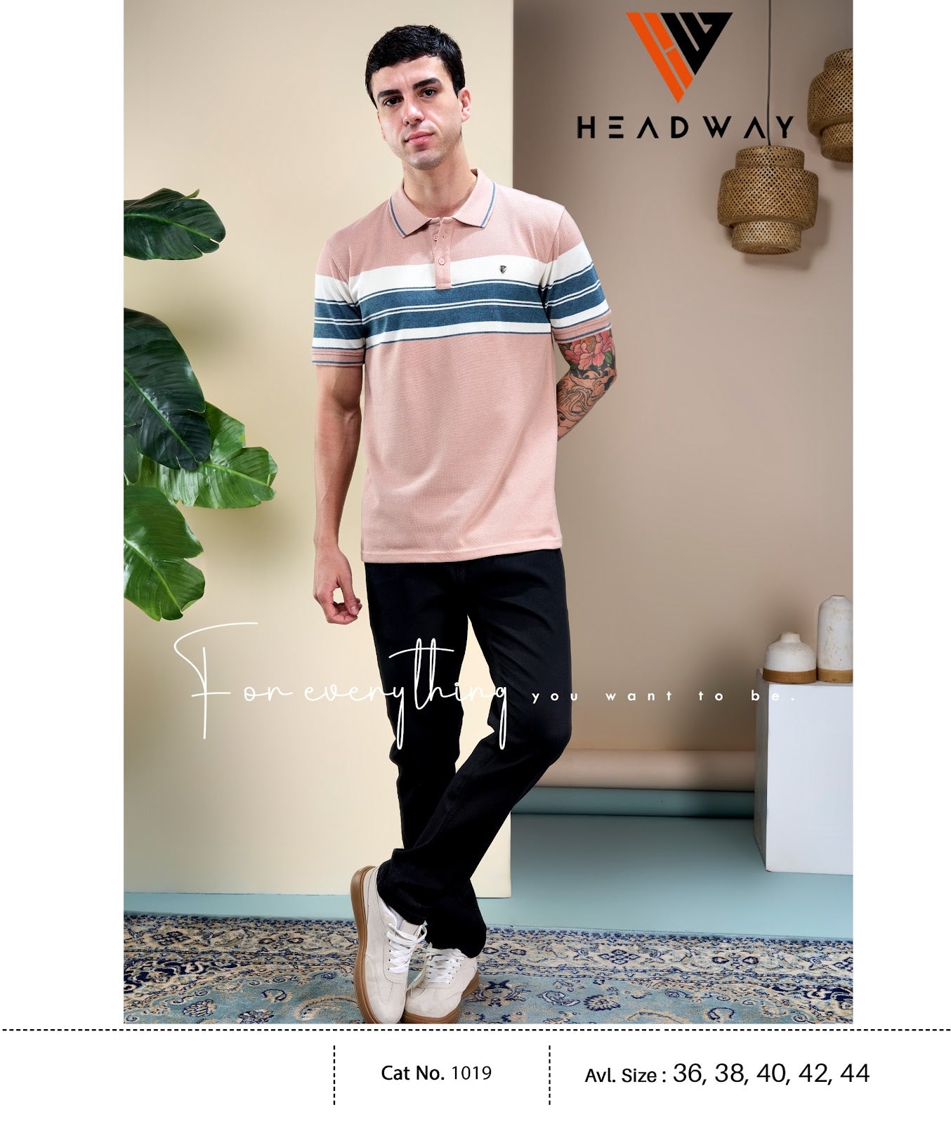 Cat 1019 Pique Headway Auto Stripes Mens Tshirts Wholesaler Ahmedabad