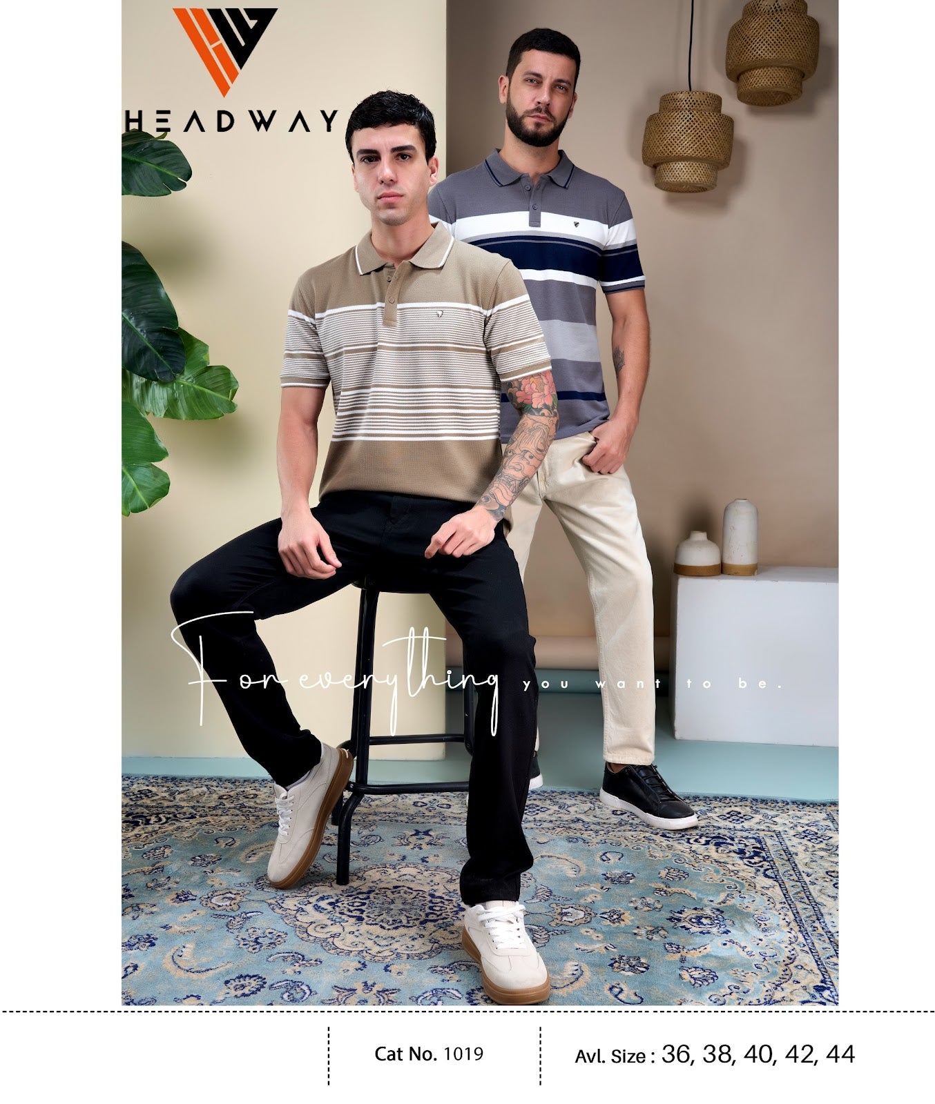Cat 1019 Pique Headway Auto Stripes Mens Tshirts Wholesaler Ahmedabad