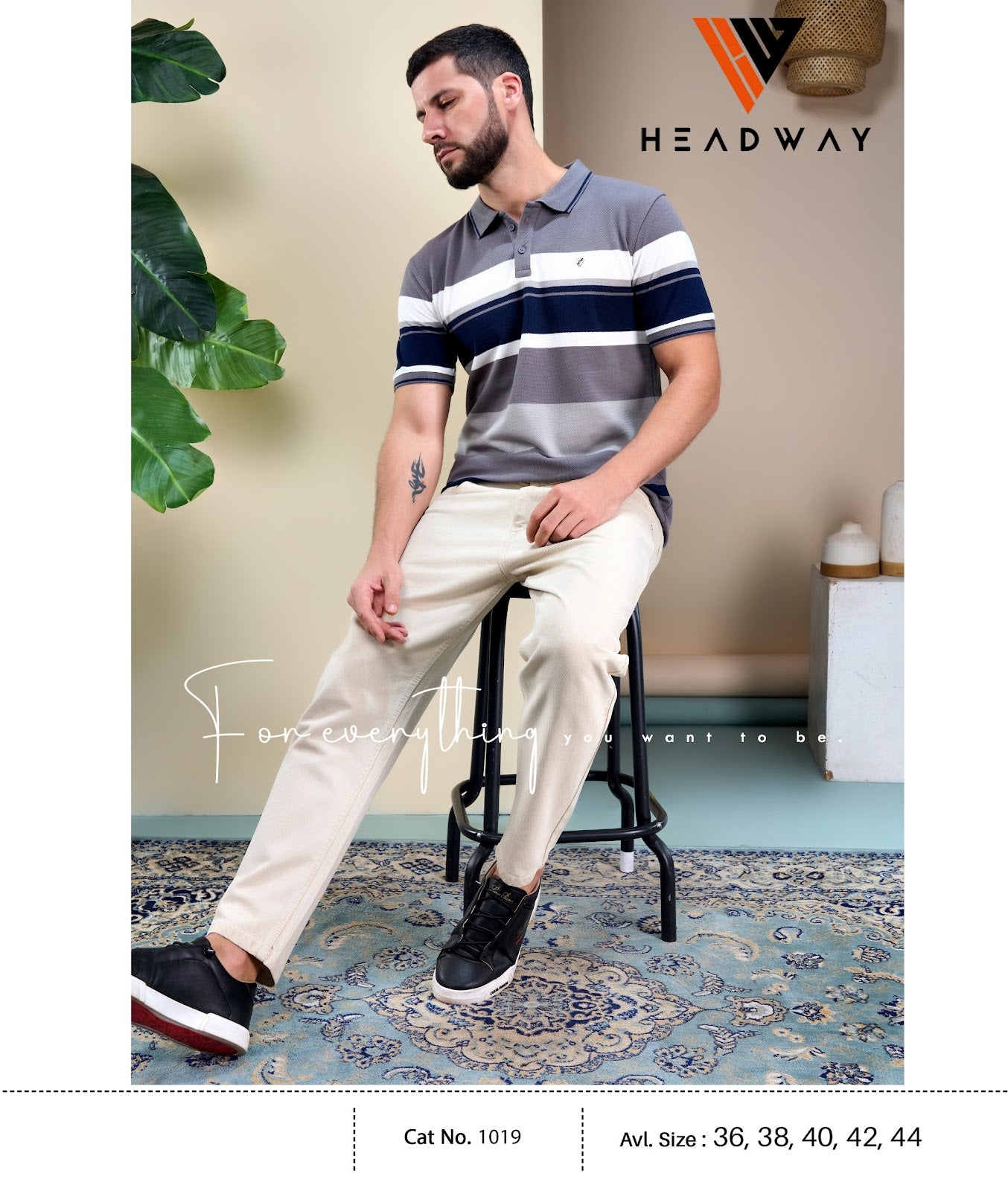 Cat 1019 Pique Headway Auto Stripes Mens Tshirts Wholesaler Ahmedabad