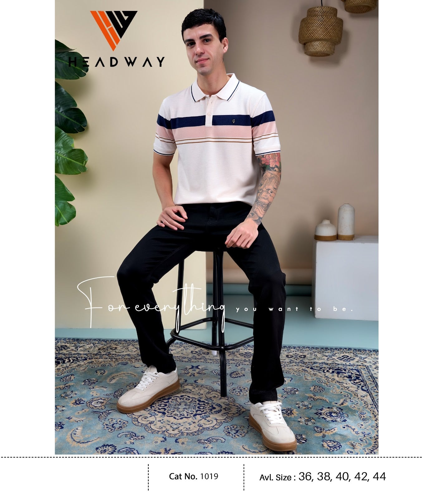 Cat 1019 Pique Headway Auto Stripes Mens Tshirts Wholesaler Ahmedabad