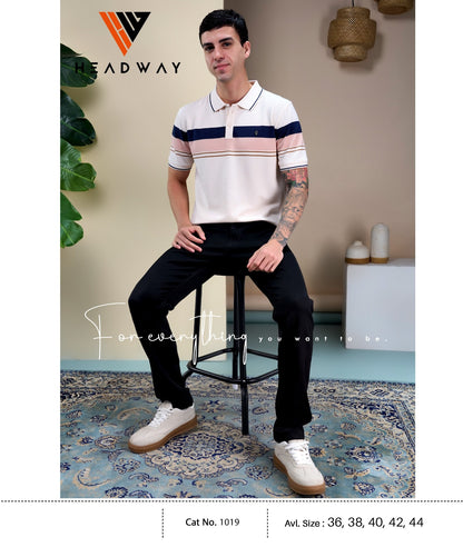 Cat 1019 Pique Headway Auto Stripes Mens Tshirts Wholesaler Ahmedabad