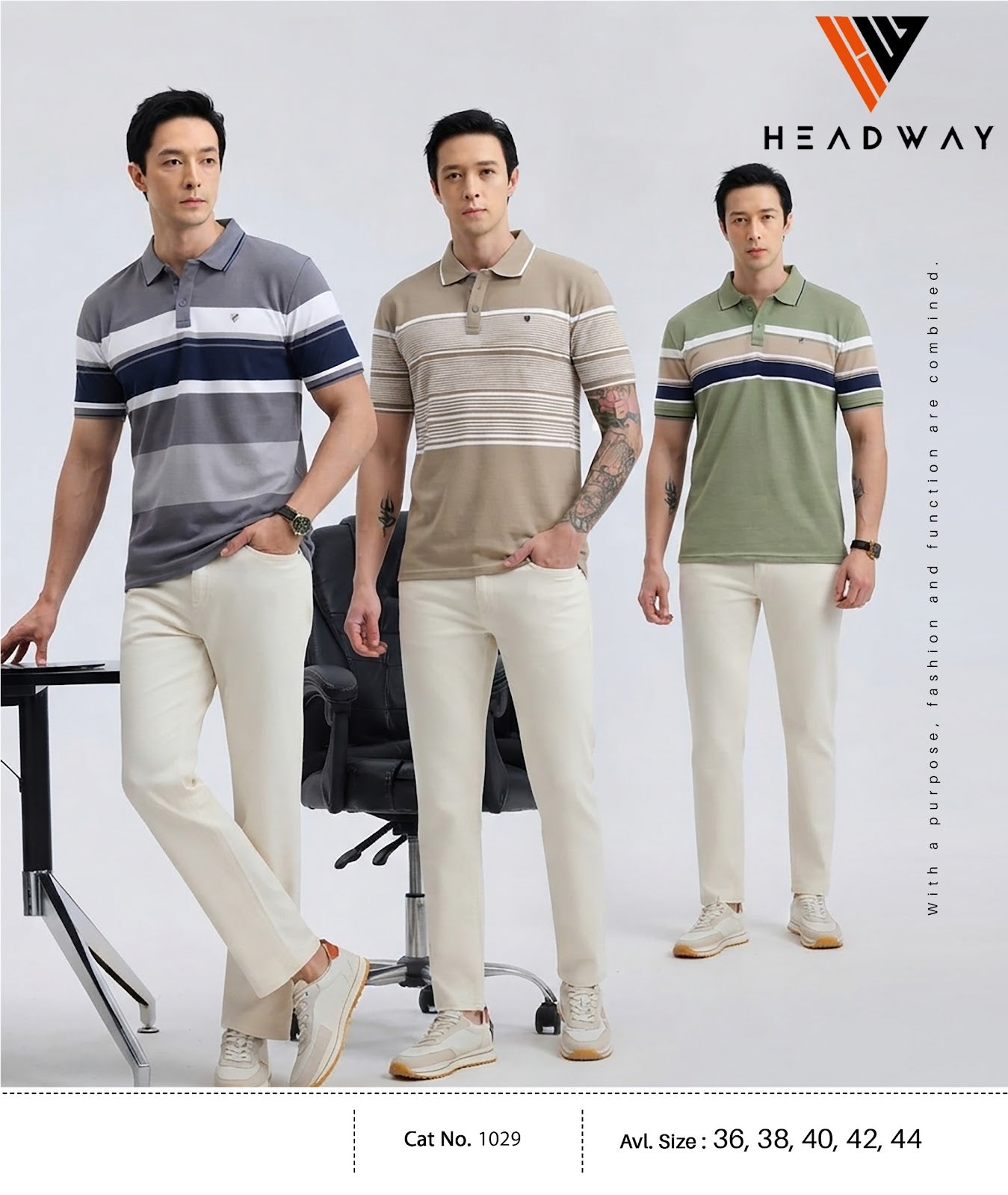 Cat 1019 Pique Headway Auto Stripes Mens Tshirts Wholesaler Ahmedabad