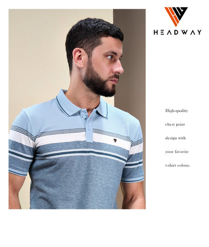 Cat 1019 Pique Headway Auto Stripes Mens Tshirts Wholesaler Ahmedabad