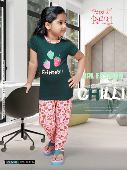 Cat 101 Papa Ki Pari Cotton Girls Pant Set Supplier