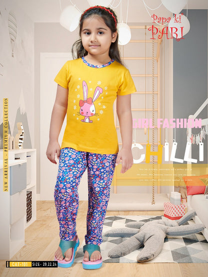 Cat 101 Papa Ki Pari Cotton Girls Pant Set Supplier