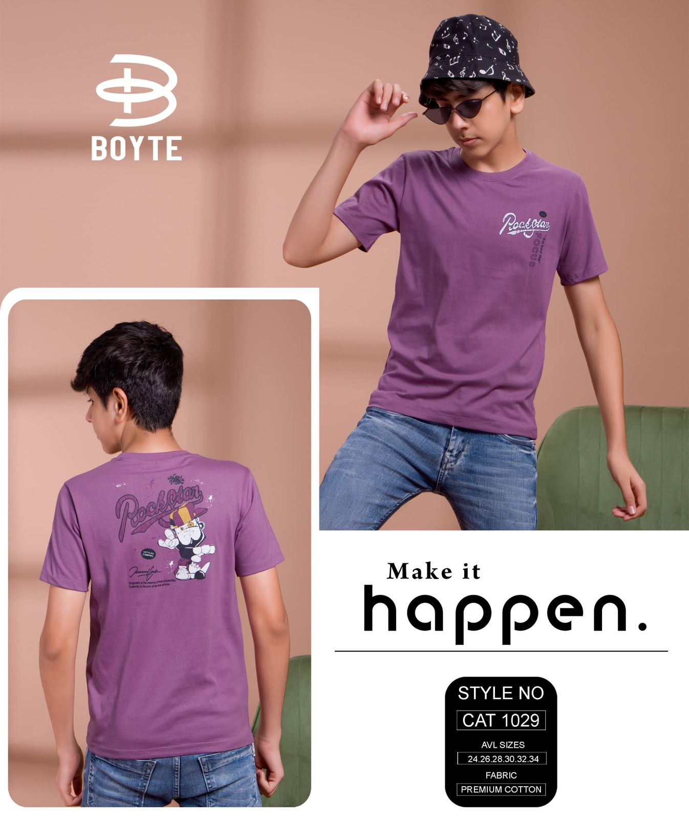 Cat 1029 Boyte Premium Cotton Boys Tshirt Wholesaler Ahmedabad