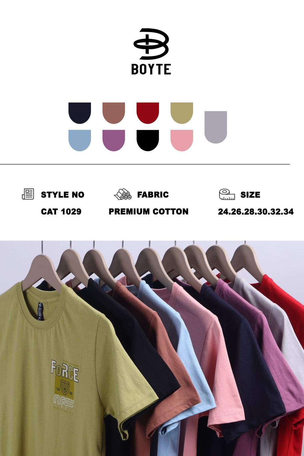 Cat 1029 Boyte Premium Cotton Boys Tshirt Wholesaler Ahmedabad