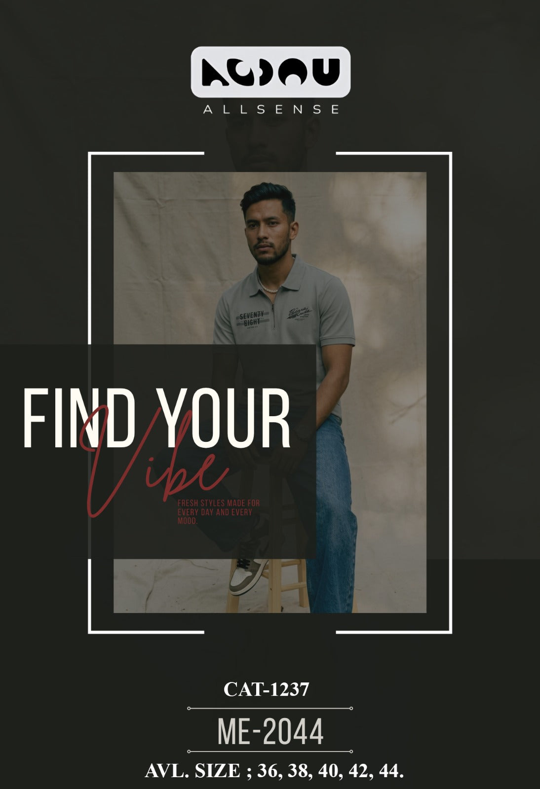 Cat 1237 Me 2044 Allsense Tencil Mens Tshirts Exporter Gujarat