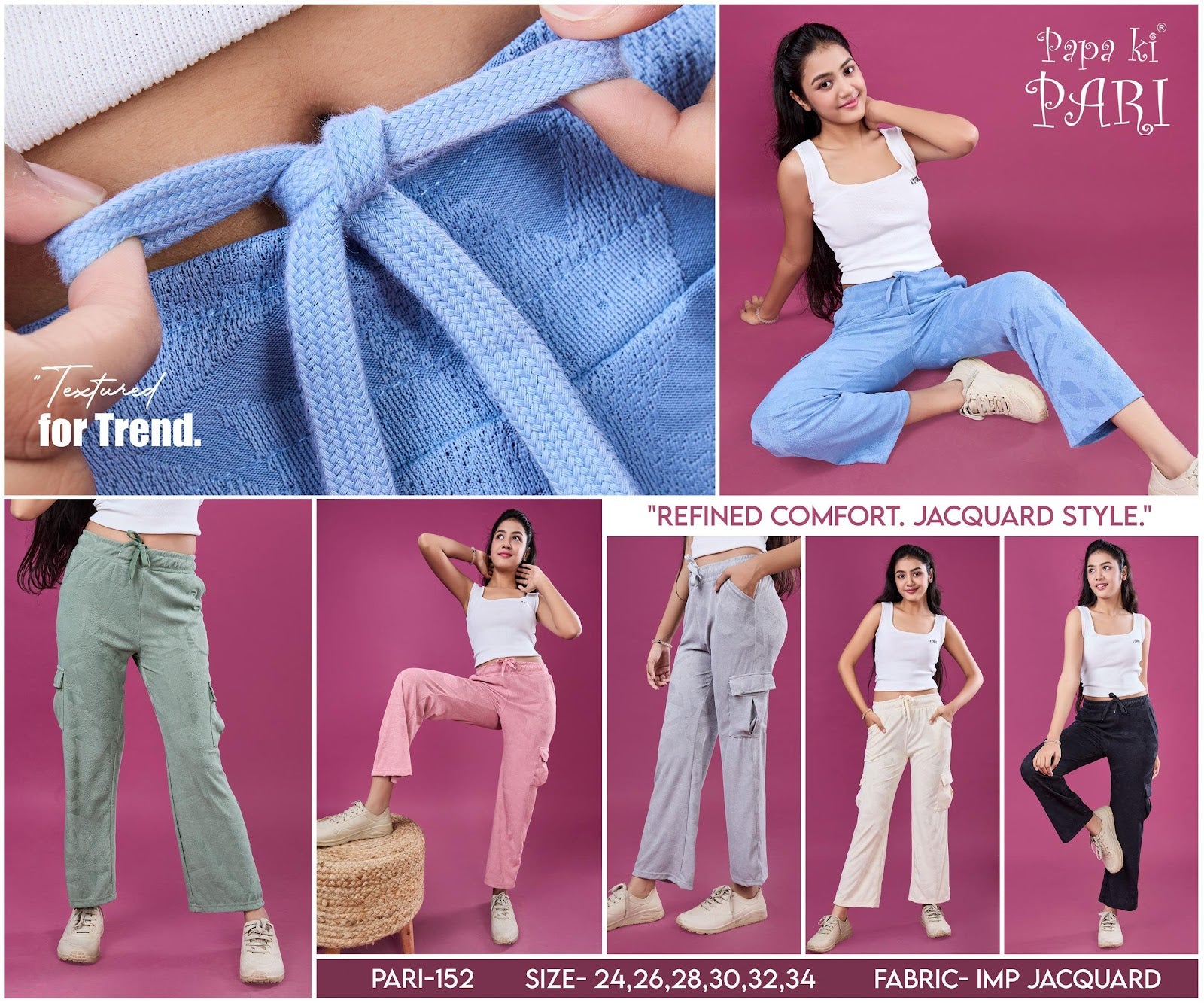 Cat 152 Papa Ki Pari Imported Girls Cargo Pants Manufacturer Gujarat