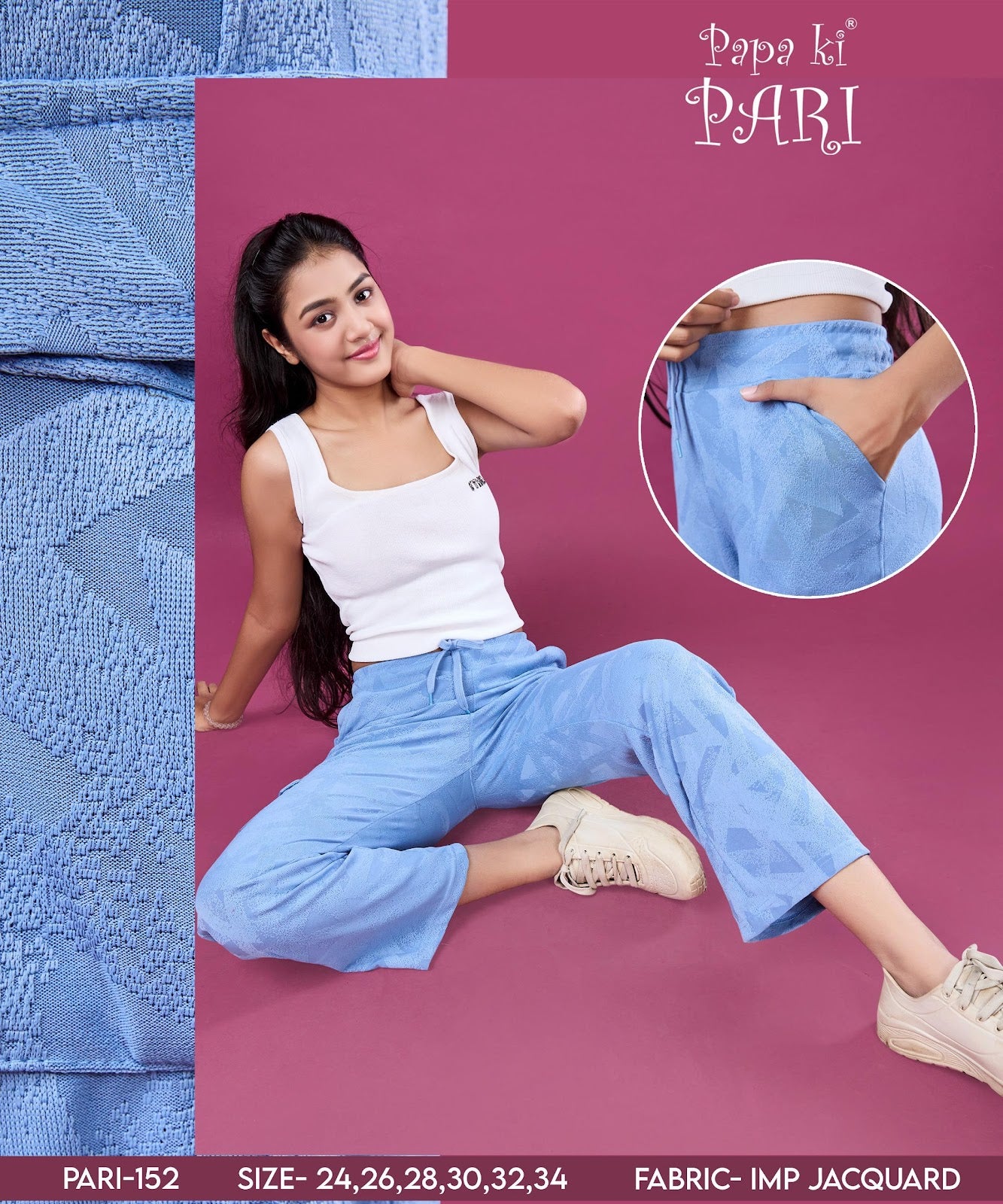 Cat 152 Papa Ki Pari Imported Girls Cargo Pants Manufacturer Gujarat