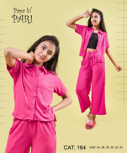 Cat 164 Papa Ki Pari Crush Girls Pant Set Wholesaler