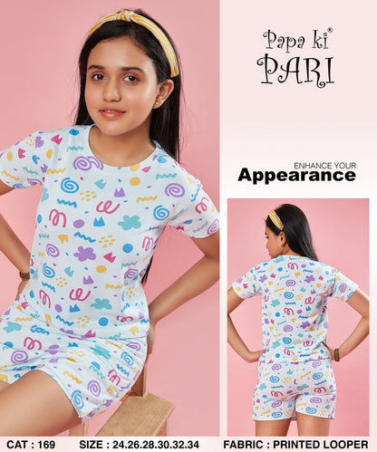 Cat 169 Papa Ki Pari Looper Girls Shorts Set Wholesaler