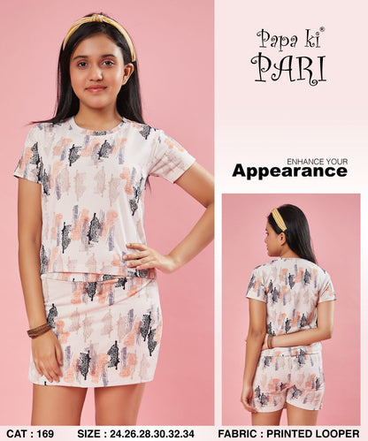 Cat 169 Papa Ki Pari Looper Girls Shorts Set Wholesaler