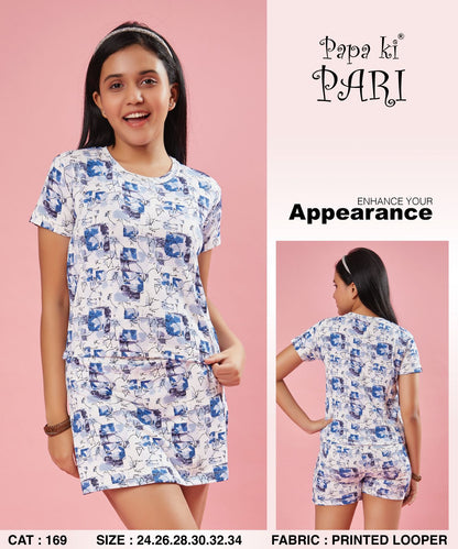 Cat 169 Papa Ki Pari Looper Girls Shorts Set Wholesaler
