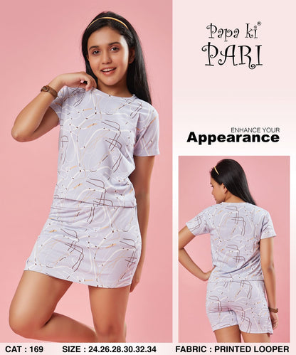 Cat 169 Papa Ki Pari Looper Girls Shorts Set Wholesaler