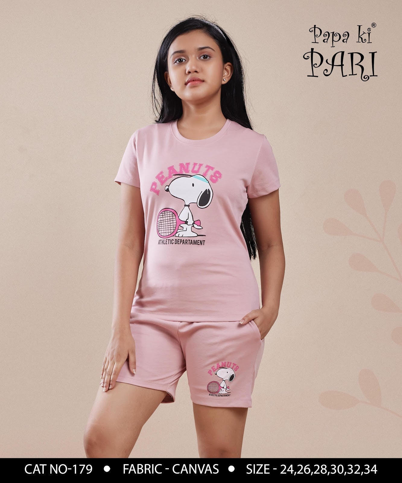 Cat 179 Papa Ki Pari Canvas Girls Shorts Set Exporter Gujarat