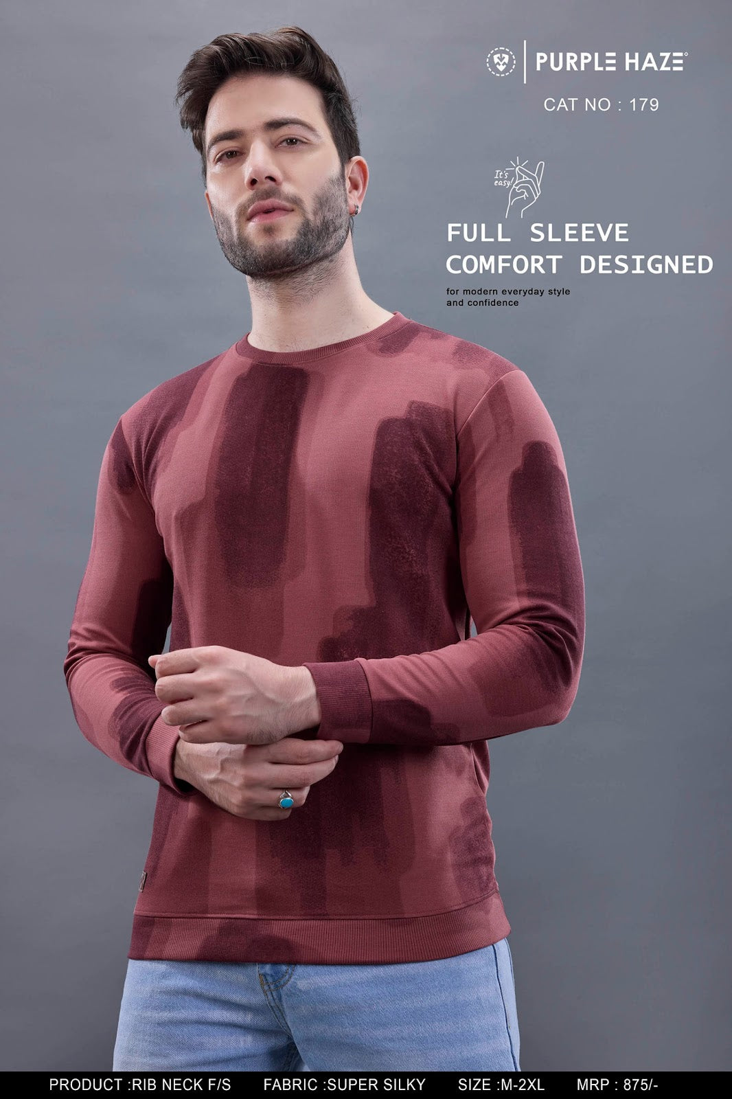 Cat 179 Purple Haze Aop Mens Tshirts Manufacturer Gujarat