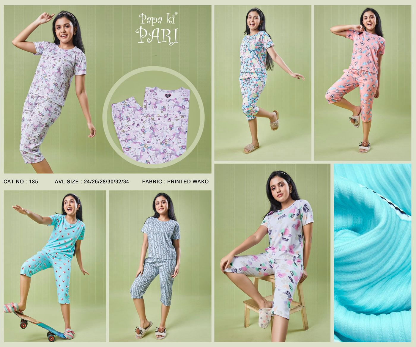 Cat 185 Papa Ki Pari Girls Co Ord Set Exporter
