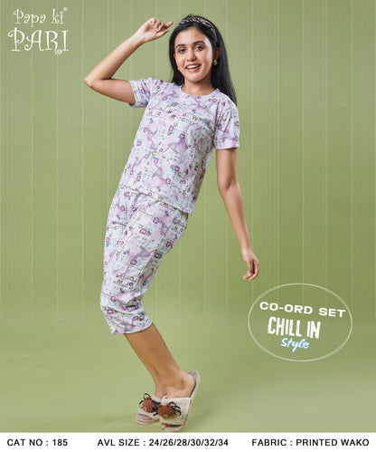 Cat 185 Papa Ki Pari Girls Co Ord Set Exporter