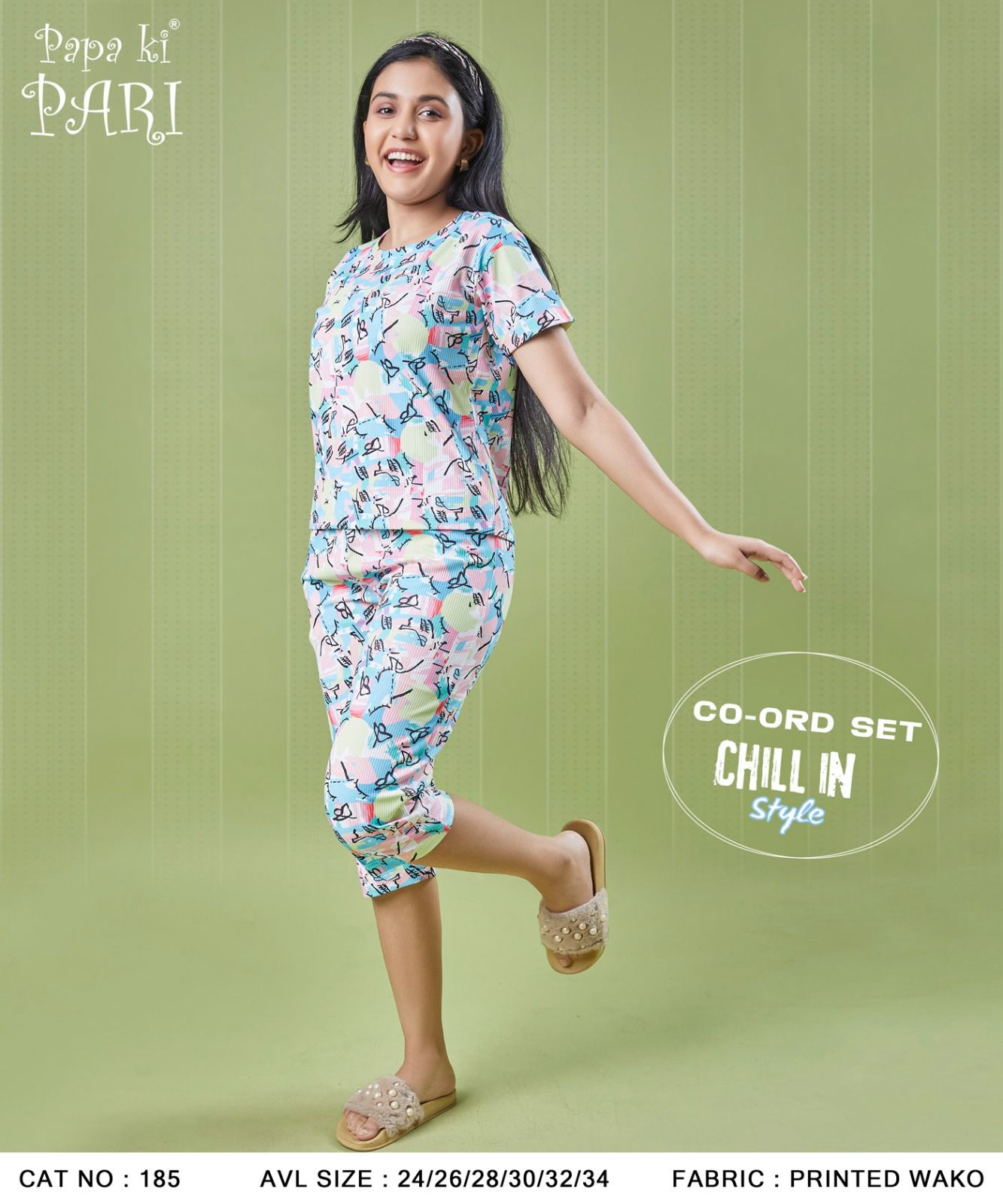 Cat 185 Papa Ki Pari Girls Co Ord Set Exporter