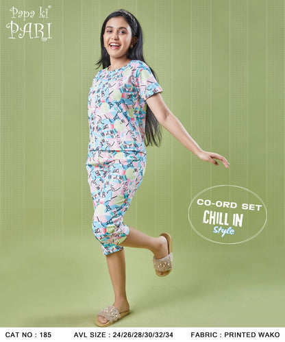 Cat 185 Papa Ki Pari Girls Co Ord Set Exporter