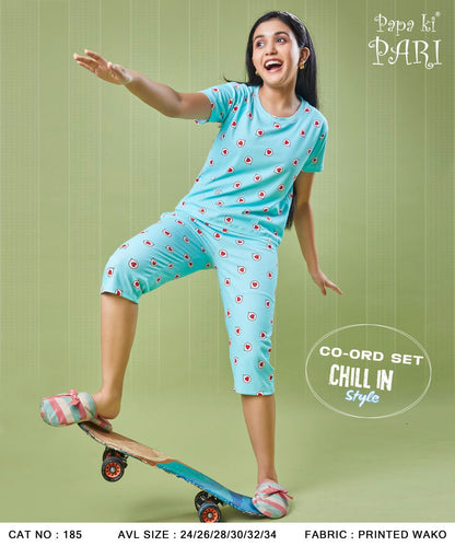 Cat 185 Papa Ki Pari Girls Co Ord Set Exporter