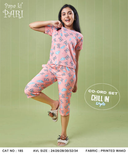 Cat 185 Papa Ki Pari Girls Co Ord Set Exporter