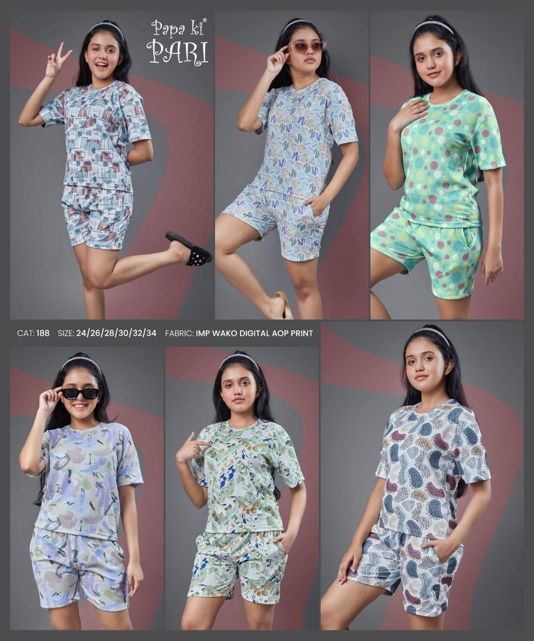 Cat 188 Papa Ki Pari Imported Girls Shorts Set Supplier Ahmedabad