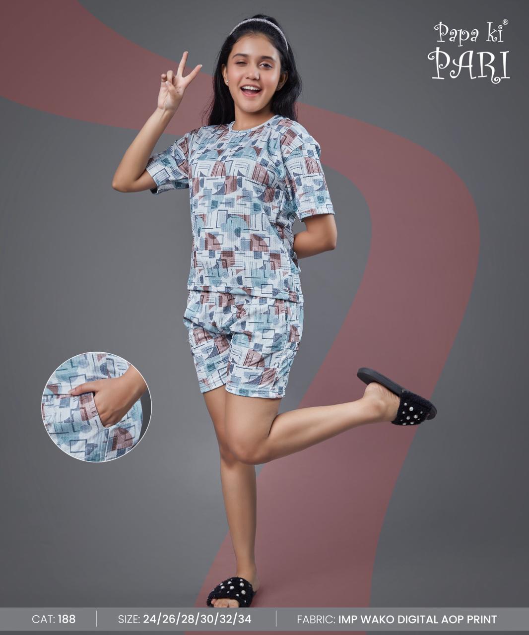 Cat 188 Papa Ki Pari Imported Girls Shorts Set Supplier Ahmedabad