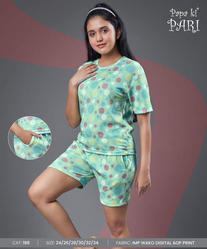 Cat 188 Papa Ki Pari Imported Girls Shorts Set Supplier Ahmedabad