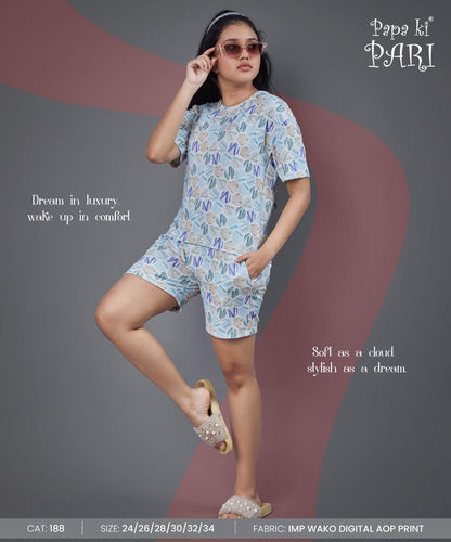 Cat 188 Papa Ki Pari Imported Girls Shorts Set Supplier Ahmedabad